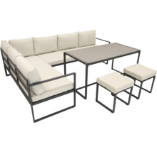 Gartenmöbelset mit Sofa, Tisch und Hockern