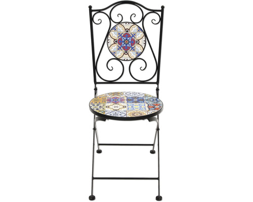 GARDEN PLACE Gartenstuhl Mosaik bunt Gartensessel mit Mosaikmuster auf Sitzfläche und Rückenlehne