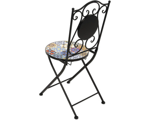 Klappbarer Gartenstuhl mit Mosaiksitzfläche und Metallgestell