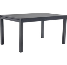 Table de jardin rectangulaire avec plateau en verre et quatre pieds