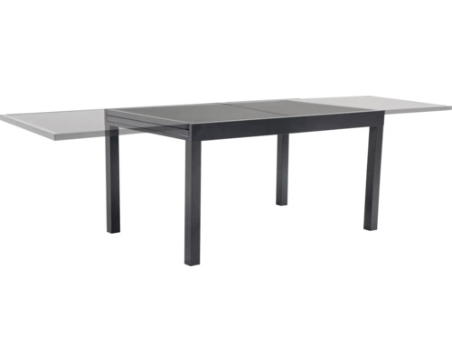 Table de jardin extensible avec plateau en verre