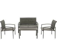 Gartenmöbelset mit Tisch, Zweisitzerbank und zwei Stühlen