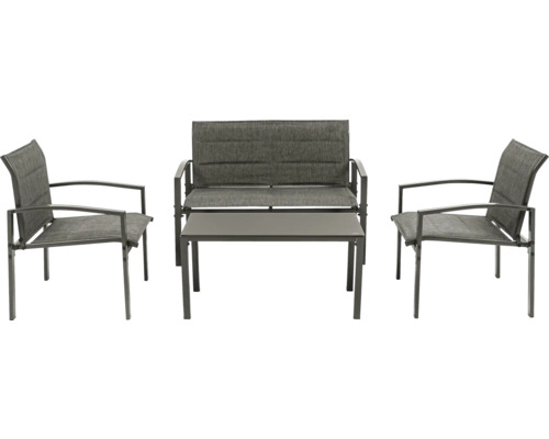 Garden Place Gartenmöbelset Coffe Lounge Gartenmöbelset mit Tisch, Zweisitzerbank und zwei Stühlen