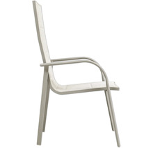 Gartenstuhl mit Armlehnen aus Metall und Textil