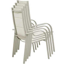 Stapelbare Gartenstühle aus Metall mit Armlehnen