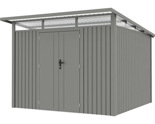 Metallgerätehaus mit Doppeltür und transparentem Dachelement