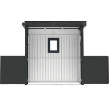Abri de jardin métallique avec fenêtre et double porte