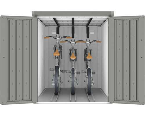 Garage à vélos avec trois vélos