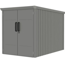Abri de jardin gris avec double porte