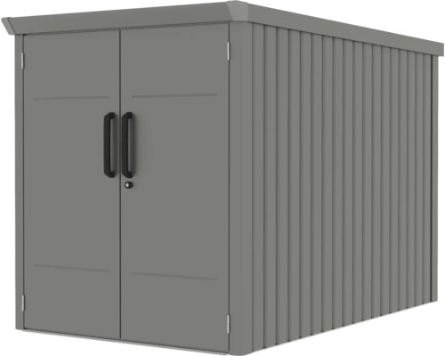 Abri de jardin gris avec double porte