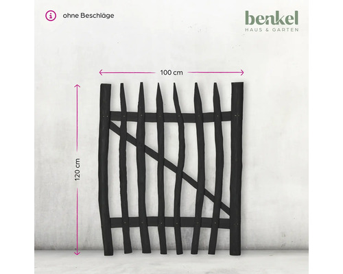 Gartentor aus Holz, ohne Beschläge, circa 100 x 120 cm