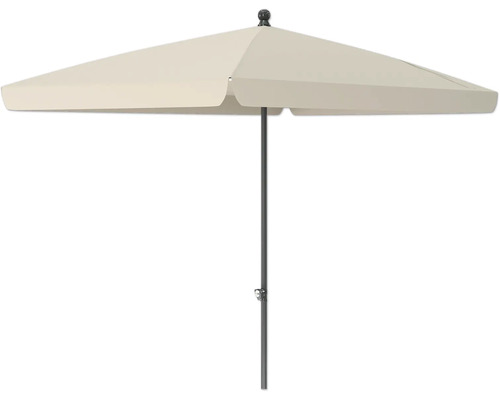 Parasol SOLUNA Cannes Push Up 140 x 210 cm polyester (PES) écru Parasol de jardin avec mât droit