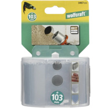 Scie cloche Wolfcraft de 103 mm de diamètre dans son emballage.