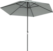 Parasol gris avec mécanisme à manivelle