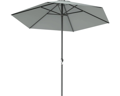Parasol gris avec mécanisme à manivelle