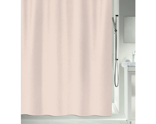 Rosafarbener Duschvorhang im Badezimmer