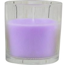 Lila Duftkerze im Glas