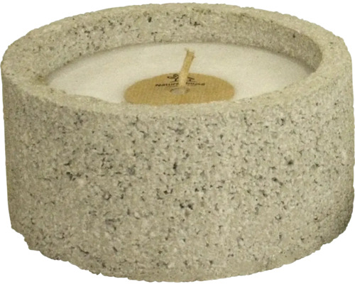 Bougeoir en pierre naturelle Ø 20 cm H 10 cm Bougie ronde en béton pour l'extérieur