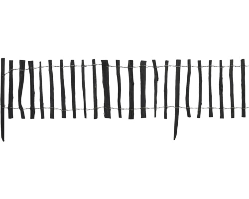 Clôture en bois noire avec fil de fer