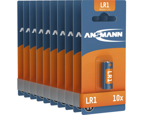 Zehn Ansmann LR1 Alkaline Batterien, 1,5 Volt