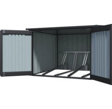 Garage à vélos ouverte en métal avec support à vélos