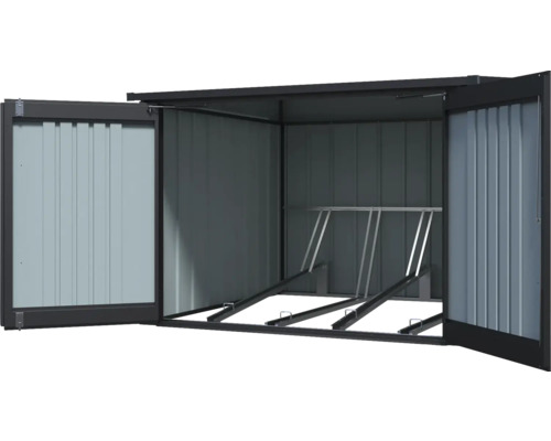 Garage à vélos ouverte en métal avec support à vélos