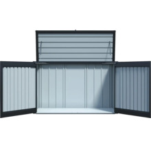 Coffre de rangement pour outils ouvert en métal pour l'extérieur