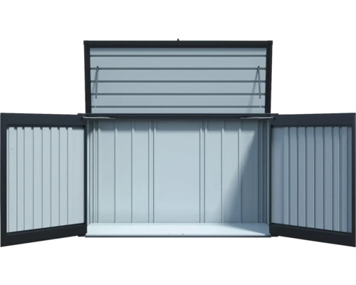 Coffre de rangement pour outils ouvert en métal pour l'extérieur