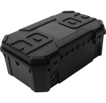 Boîte à outils noire en plastique avec clips de fermeture