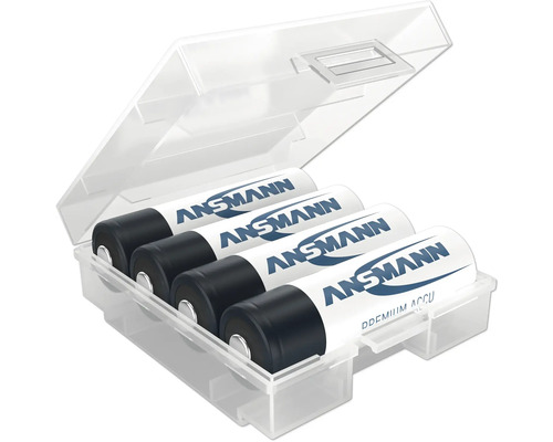 Ansmann Akkus in einer transparenten Aufbewahrungsbox