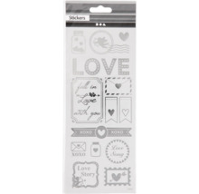 Aufkleber mit verschiedenen Liebesmotiven