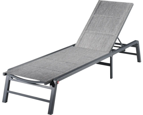 Bellavista - Home&Garden Chaise longue Eve 191 cm x 60 cm x 31 cm anthracite Chaise longue de jardin avec dossier réglable et revêtement gris