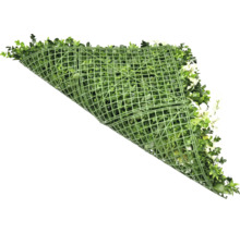 Kunstpflanzenmatte mit grünen Blättern und weißen Blüten