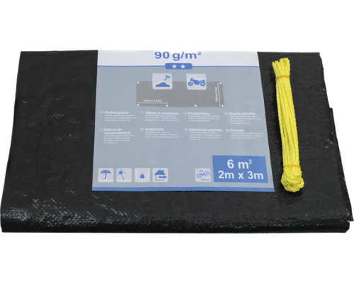 Abdeckplane, 2 Meter mal 3 Meter, inklusive Befestigungsseil
