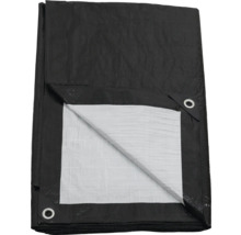 Schwarze Gewebeplane mit Ösen für den Aussenbereich