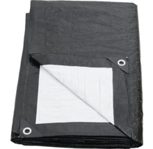 Bâche de protection noire avec œillets dans les coins