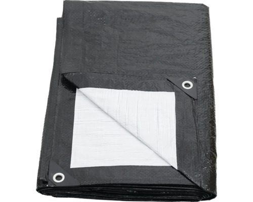 Bâche de protection noire avec œillets dans les coins