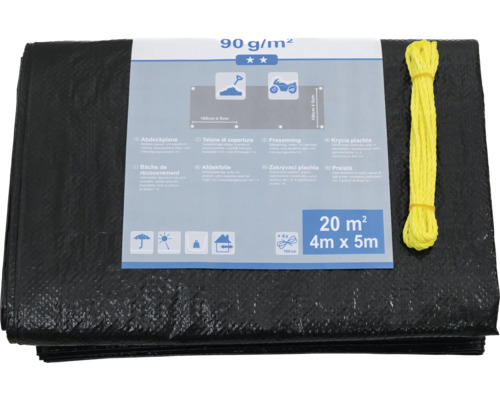 Bâche de protection 4 m x 5 m avec corde