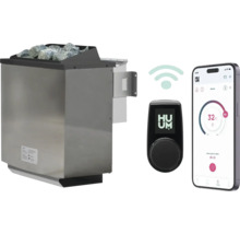 Poêle de sauna avec pierres, commande et application pour smartphone