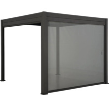 Pergola avec paroi coulissante en verre pour l'extérieur