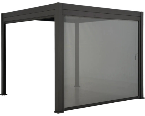 Pergola avec paroi coulissante en verre pour l'extérieur