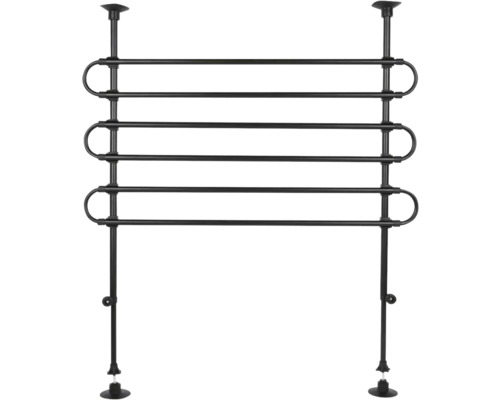 Sèche-serviettes noir réglable en hauteur avec quatre barres