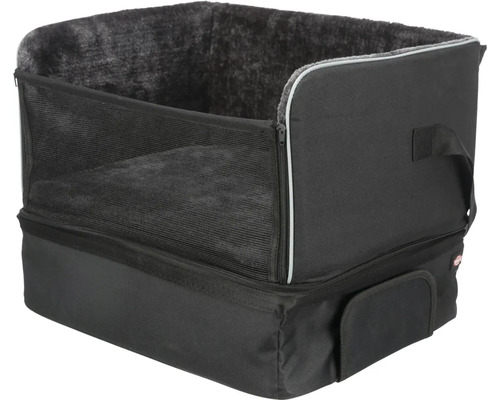 Schwarzer Autositz für Hunde mit Netzfenster und Tragegriff