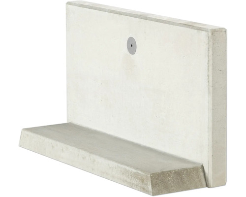 Pierre en L béton apparent gris 100x8x55 cm profondeur = 30 cm Support d'angle en béton avec élément de fixation