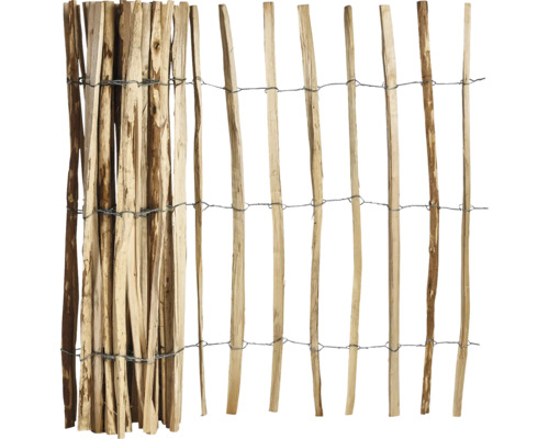 Clôture à lattes déroulable noisetier 500 x 120 cm nature Clôture en bois pour jardin