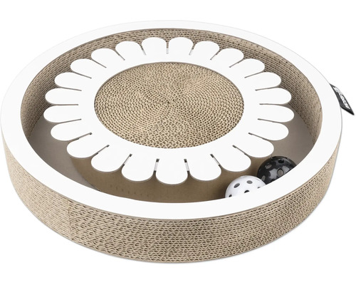 District 70 Kratzbrett Bloom Katzen Spielzeug aus Pappe mit Spielbällen