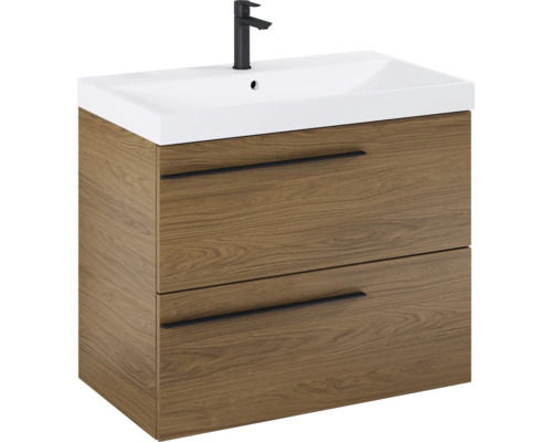 Waschtischunterschrank mit zwei Schubladen und einem Waschbecken