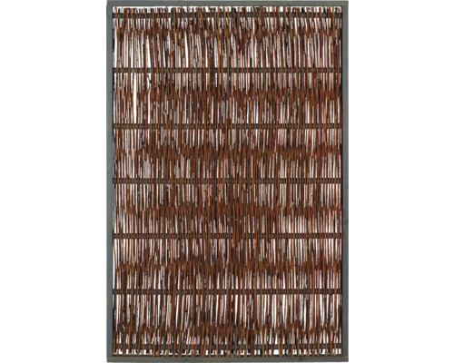 Teilelement Zena 120 x 180 cm Rahmen grau natur Sichtschutzzaun aus Weide mit Rahmen