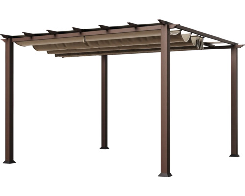 Pergola mit einziehbarem Sonnenschutz für den Garten