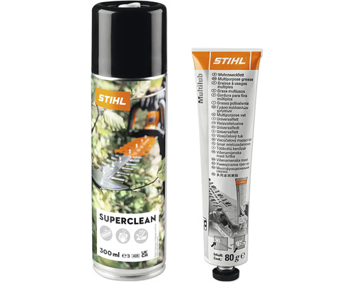 Stihl Superclean spray nettoyant et tube de graisse multi-usage